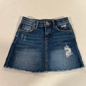 Zara Girls Distressed Denim Skirt